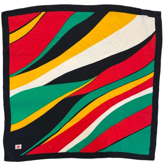Tulip 100% Silk Scarf – Bold Abstract Stripes – Hand Rolled Hem - Picture 4 of 9